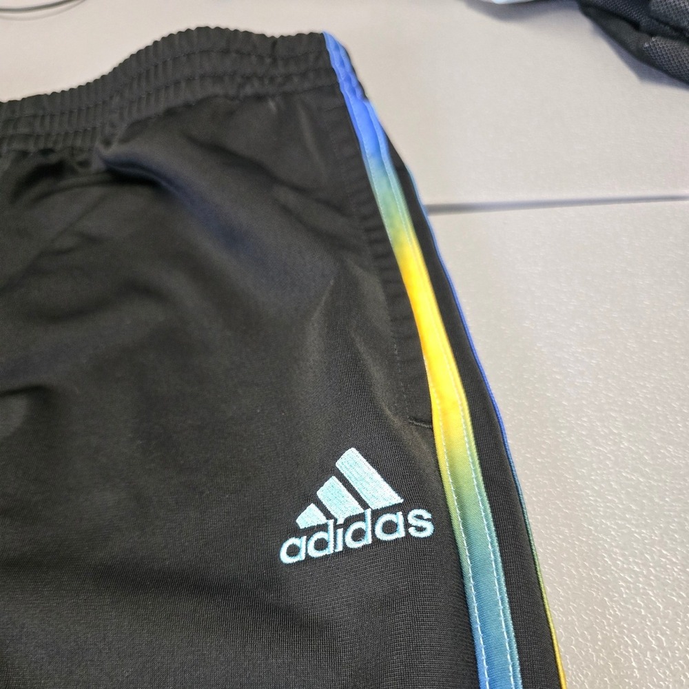 Adidas Tracksuit Set Black Multi Color Stripes Jacket Pants Men's Medium - Picture 15 of 16